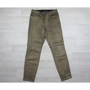 Ralph Lauren Metallic Gold Glitter Skinny Jeans Womens (6) Indie Sleaze 2010s